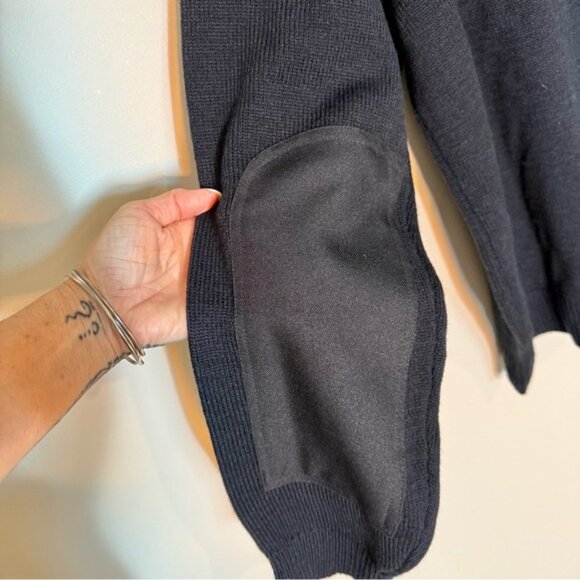 TUFFWEAR New Mens Knit Military Sweater Button Epaulets Shoulders Elbows Navy - Picture 11 of 13